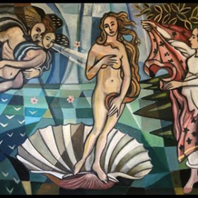 "Botticelli's Venus"  32" X 54"  acrylic on canvas